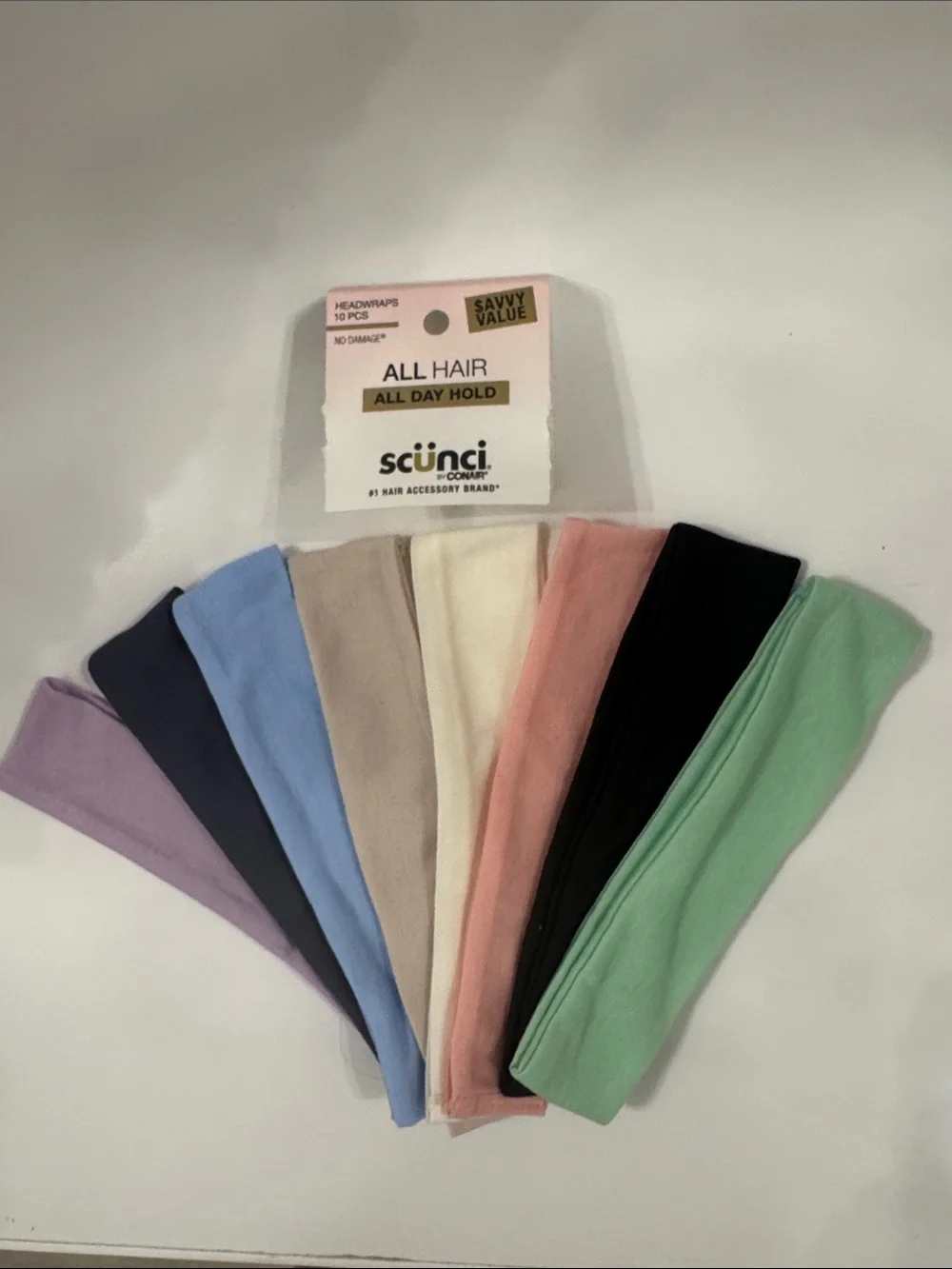 Scunci Cotton Headwraps 8 count - Pastel Multi Pack